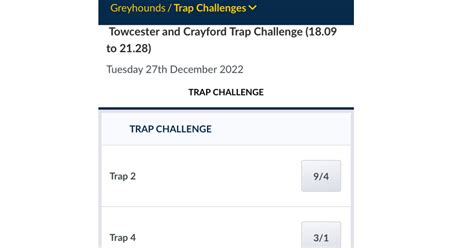 trap challenge odds|Greyhound Racing Betting & Odds .